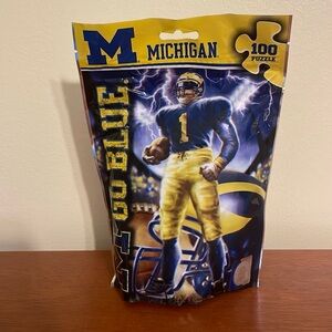 Michigan Go Blue Football 100 Piece Puzzle In A Bag